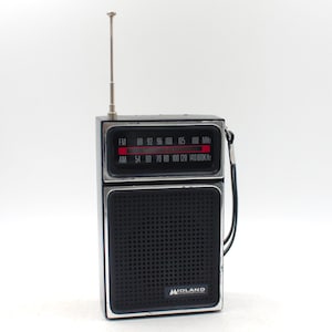 Vintage Midland Transistor AM/FM Portable Radio Telescopic Antenna Mini ...