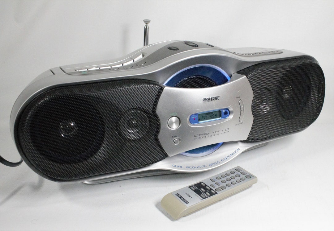 Vintage Sony Boombox CD Cassette Tape Player Recorder Amfm Etsy