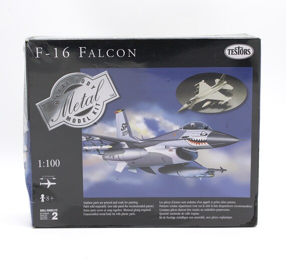Vintage F-16 Falcon Fighter Jet Die Cast Metal Scale Model Kit 1
