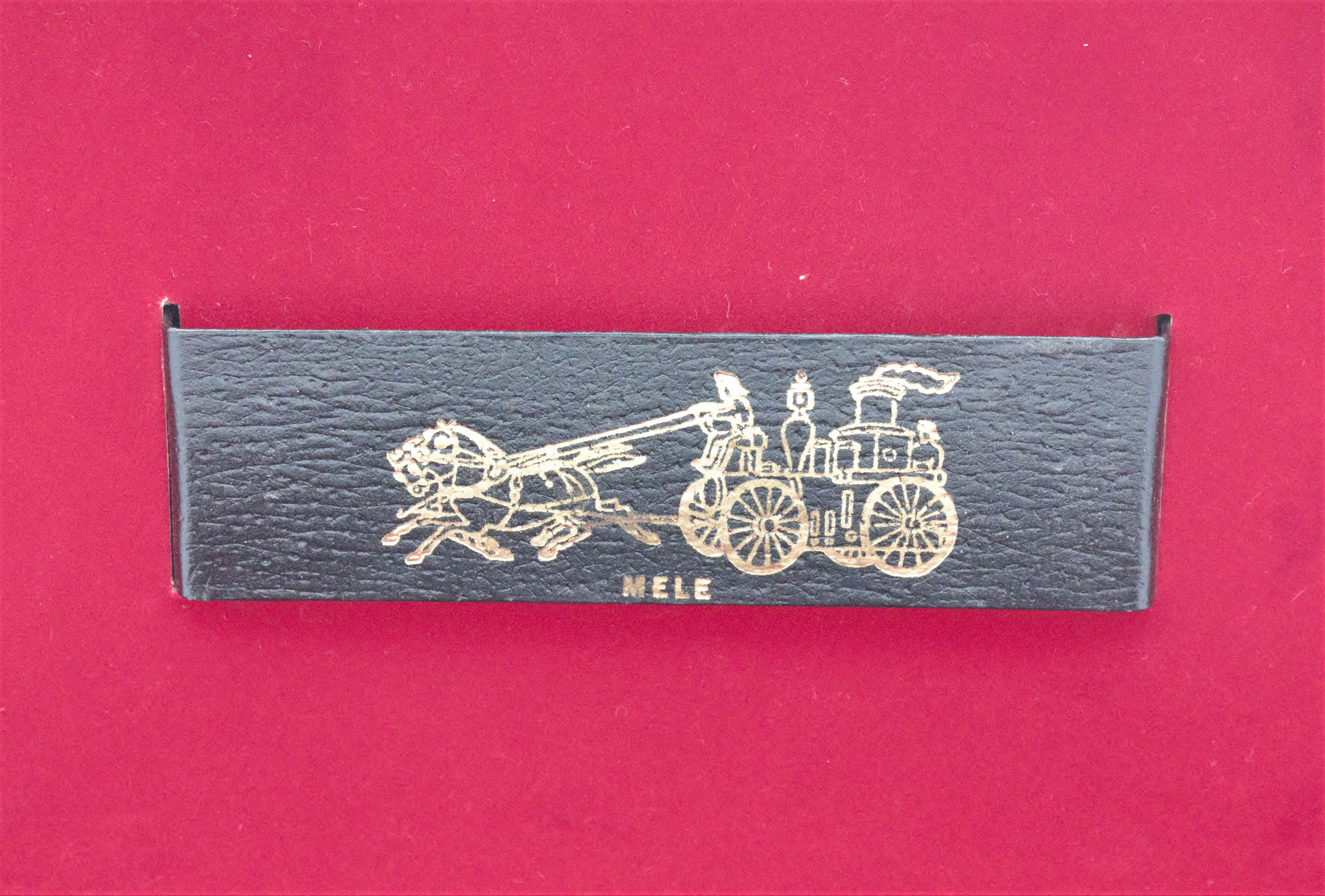Vintage Jewelry Case Mele Black Hard Snap Case Red Velvet