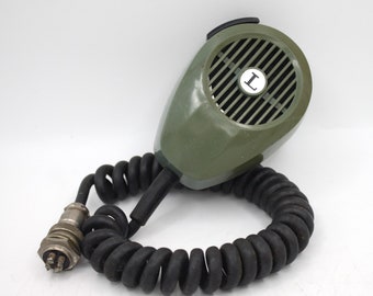 Vintage 1960s-70s CB radio microphone citizens band universal Lafayette HA-79 olive green