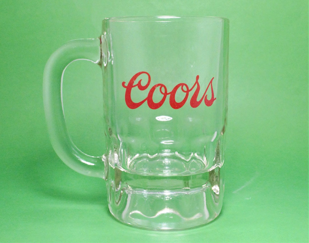 Vintage 70s Coors Logo Beer Mug Glass Barware With Handle Etsy