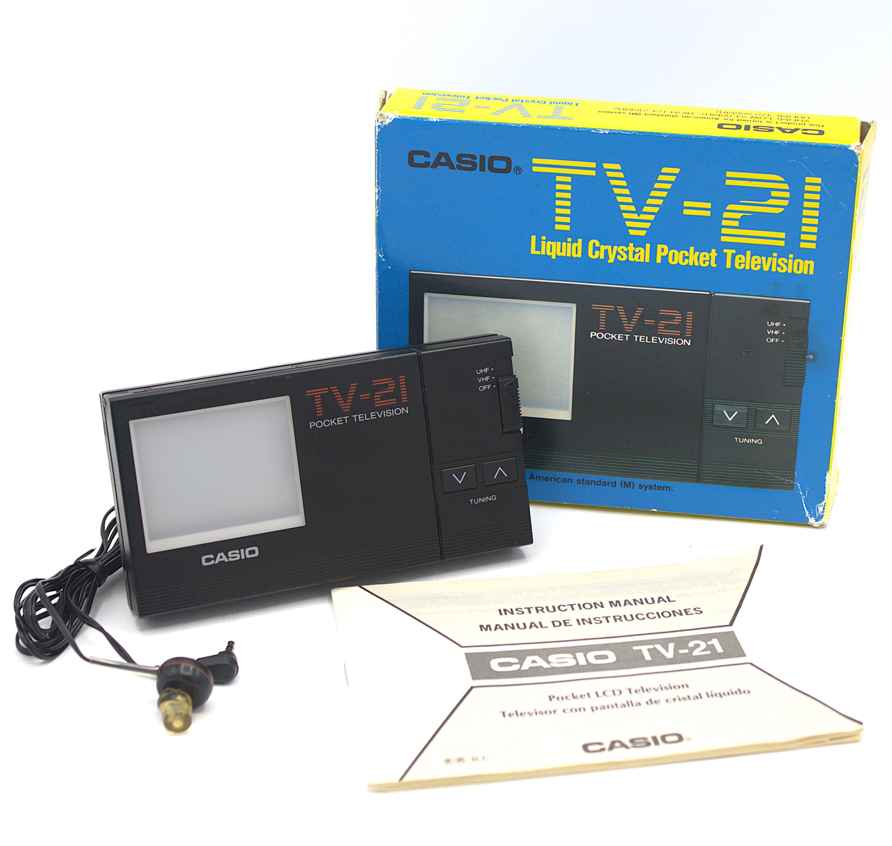 カシオ　ポケットTV　TV-21　アナログ液晶テレビ Vintage Casio Portable TV TV-21 Black And White TV