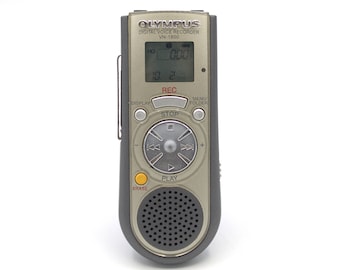 Vintage Olympus digital audio recorder LCD display screen 3-hour voice recording storage capacity files