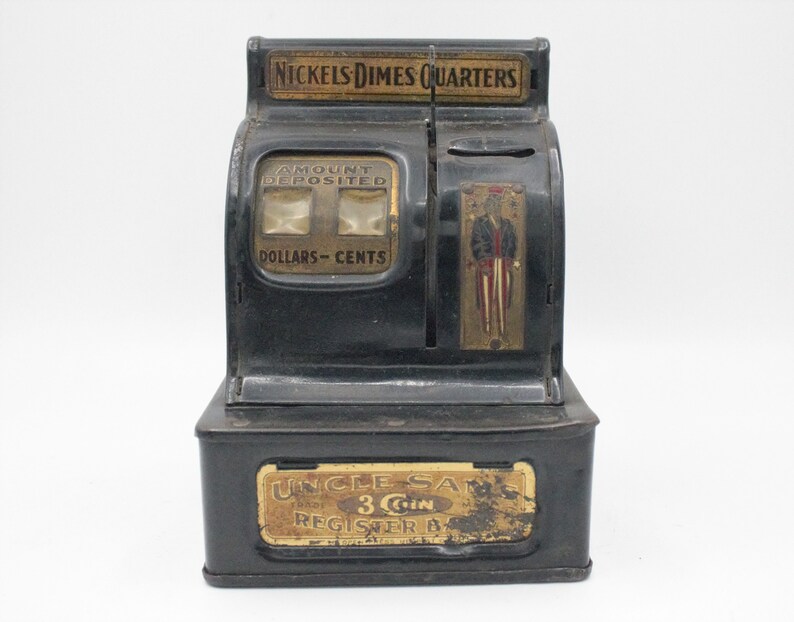 Vintage Uncle Sam's Cash Register 3 Coin Counting Bank - Etsy