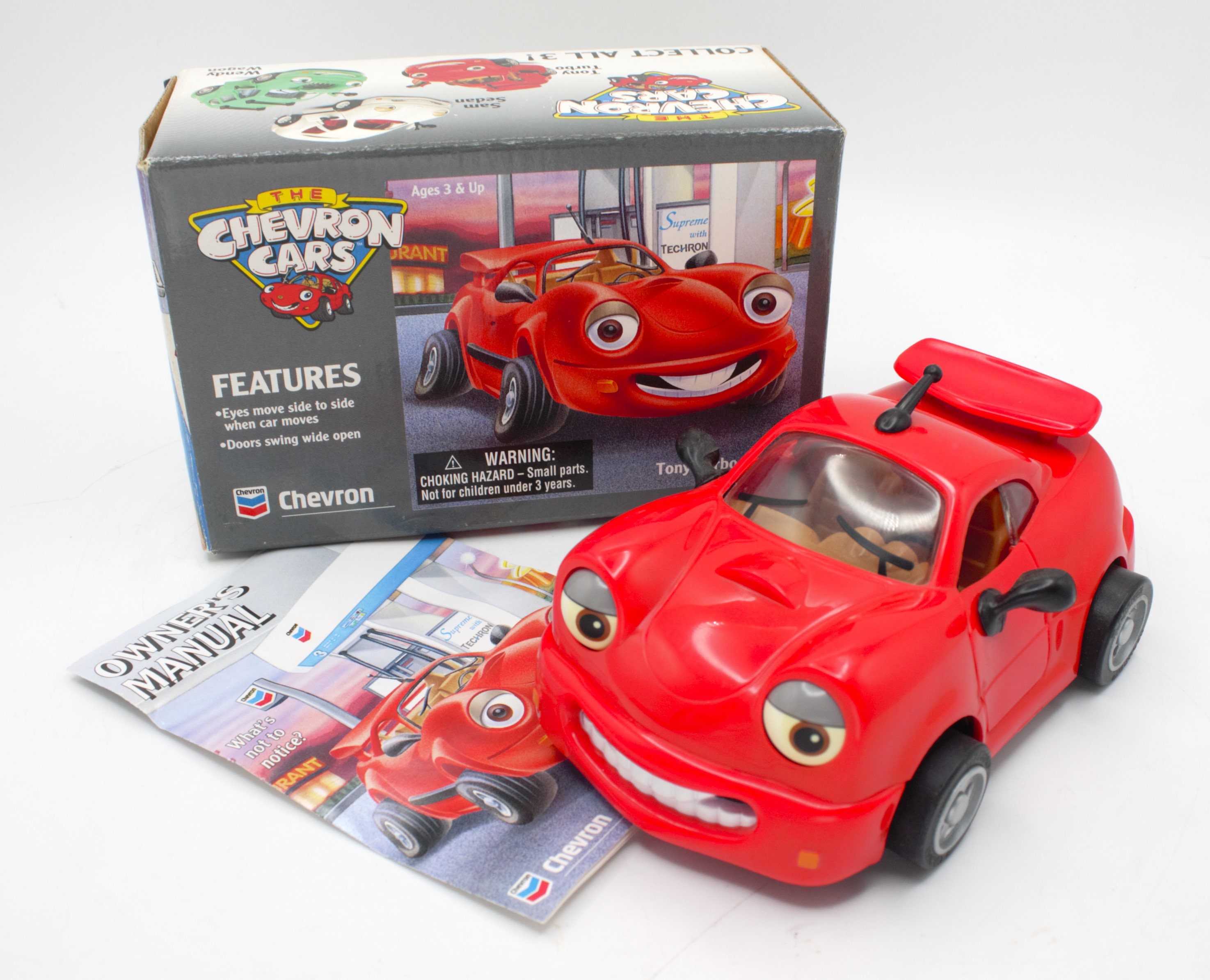 Vintage 1996 Chevron Car Tony Turbo Red Supra Sports Car No. 3