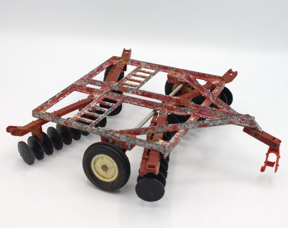 Vintage 1970's International Tractor Red Tipping Dump Trailer and