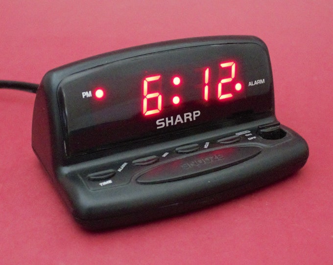 Vintage Digital Alarm Clock Red LED Time Display Buzzer Beep Tone Wake
