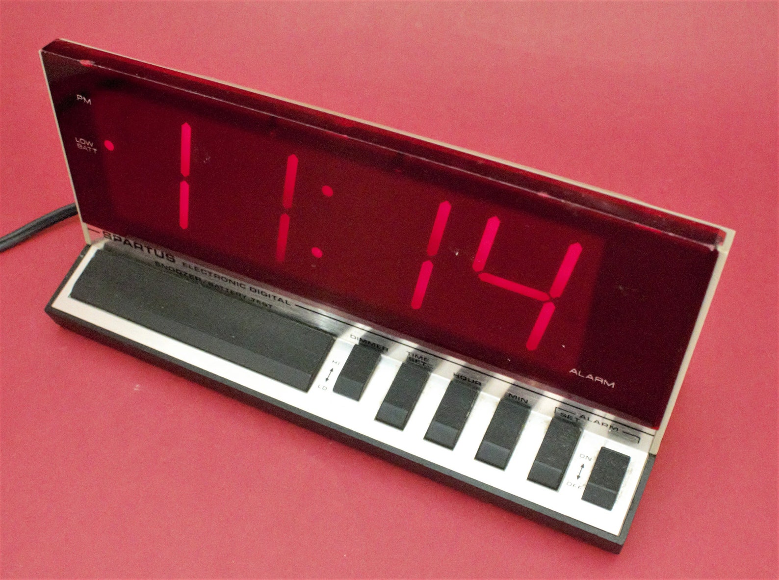 Vintage Digital Alarm Clock Large Red LED Lighted Time Display Etsy