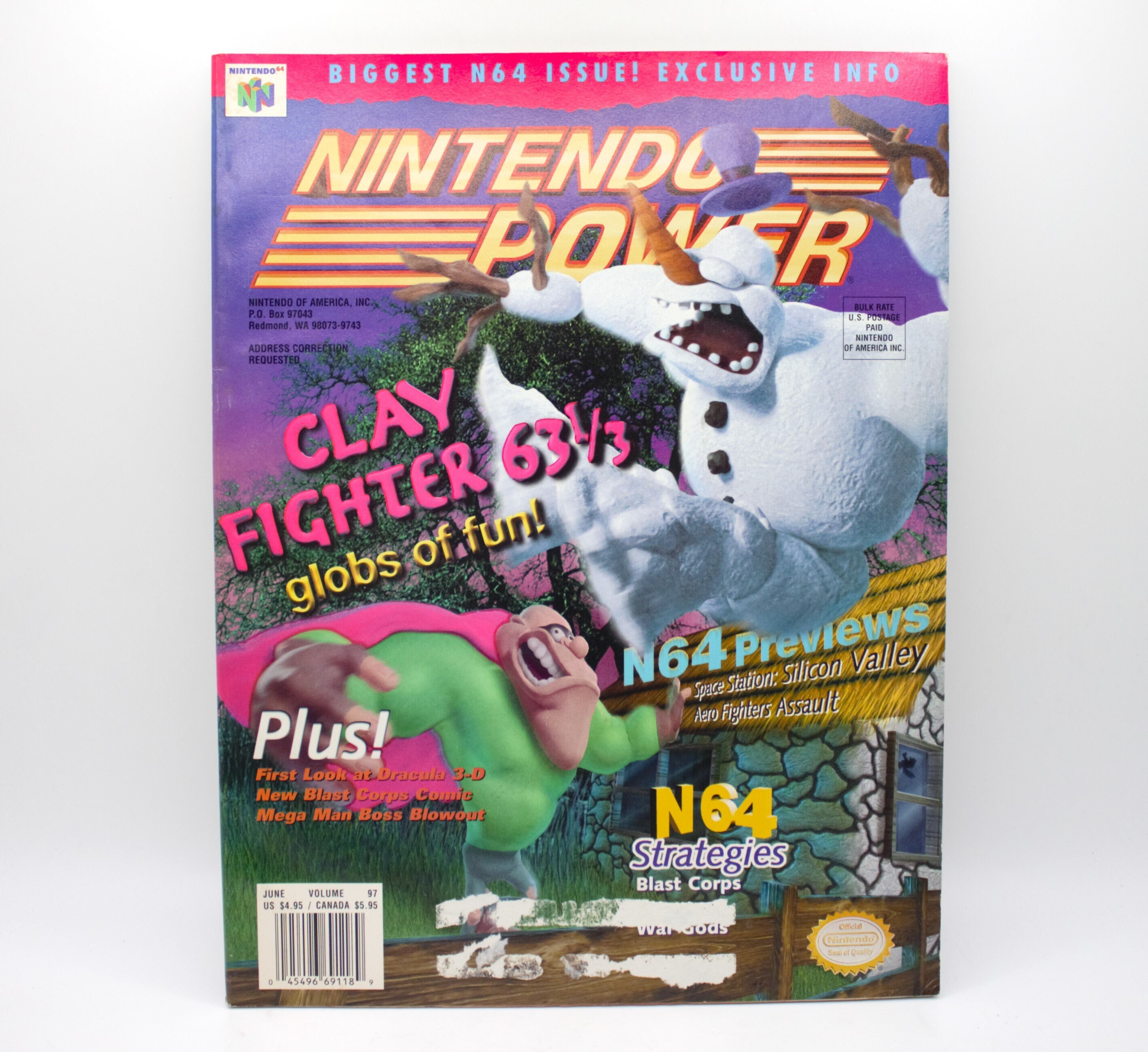 Nintendo Power 1997 Issue Clay Fighter 63 1/3 Hexen Turok Mega Man