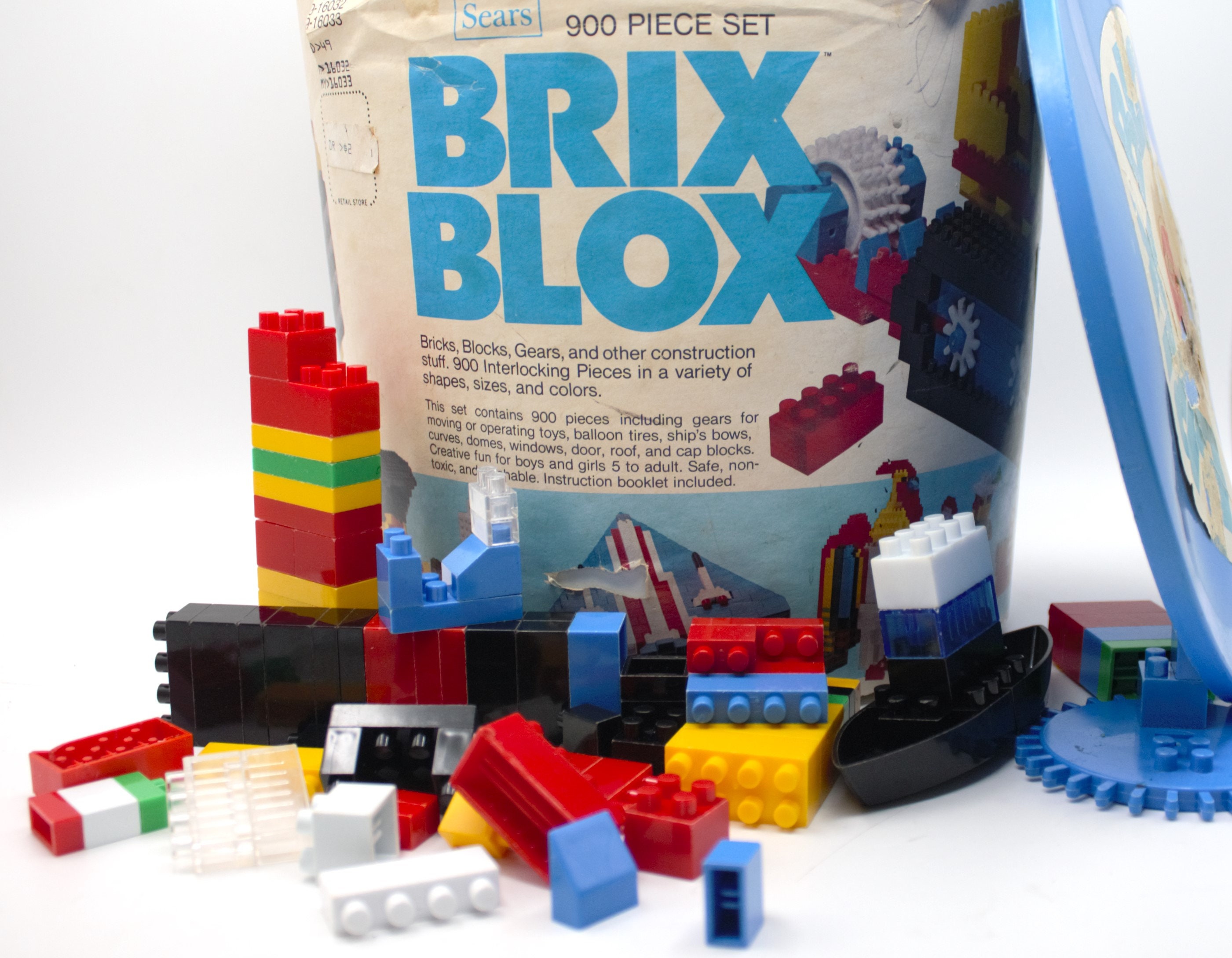 【新品】Building Blocks Library L2 ３セット Vintage Brix Blox Building Blocks (similar to Lego) Bucket