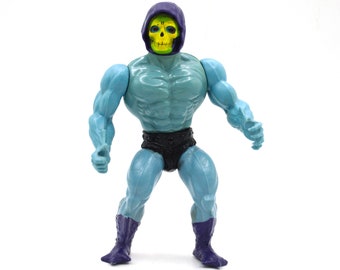 Vintage 1981 He-Man Masters of the Universe Skeletor action figure blue skeleton man evil leader original 1980s MOTU Mattel Toys