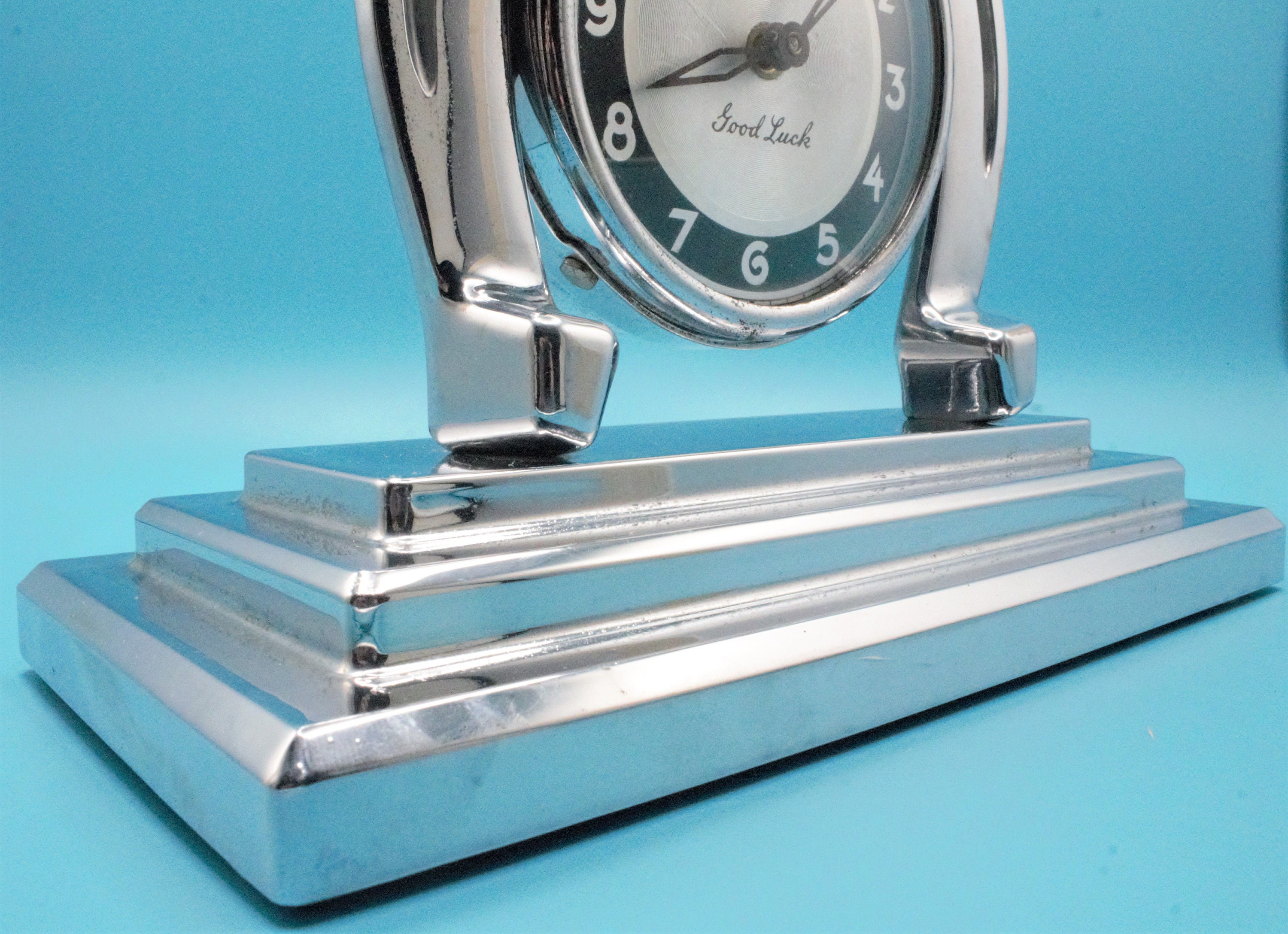 Vintage 1930s Art Deco Chrome Lux Good Luck Horseshoe Alarm - Etsy
