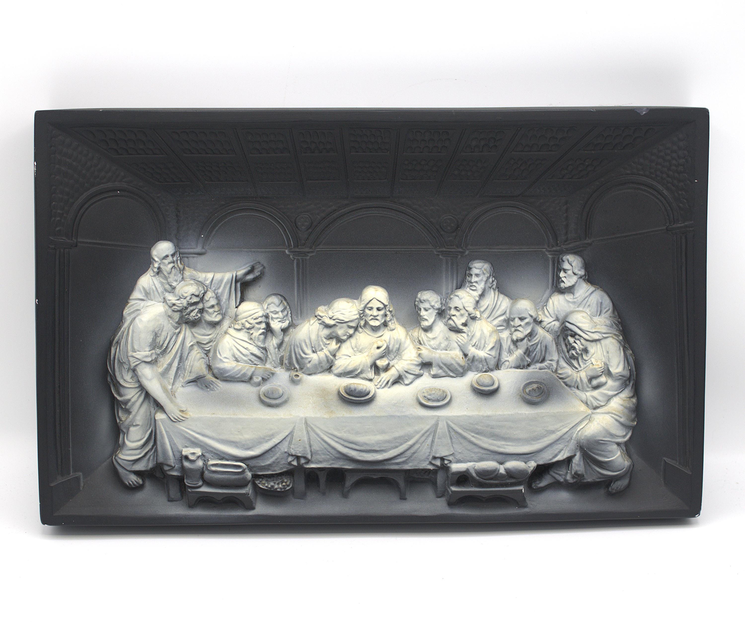 Vintage Relief Last Supper 3-dimensional Art Sculpture Wall