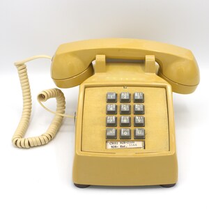 Vintage ITT Telephone Touch-tone Button Phone Dark Beige and Gray Bell ...