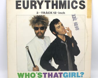 Vintage 1980s vinyl Eurythmics 3-Track single 1983 Who's That Girl? 80s new wave pop rock 12" single RCA Records