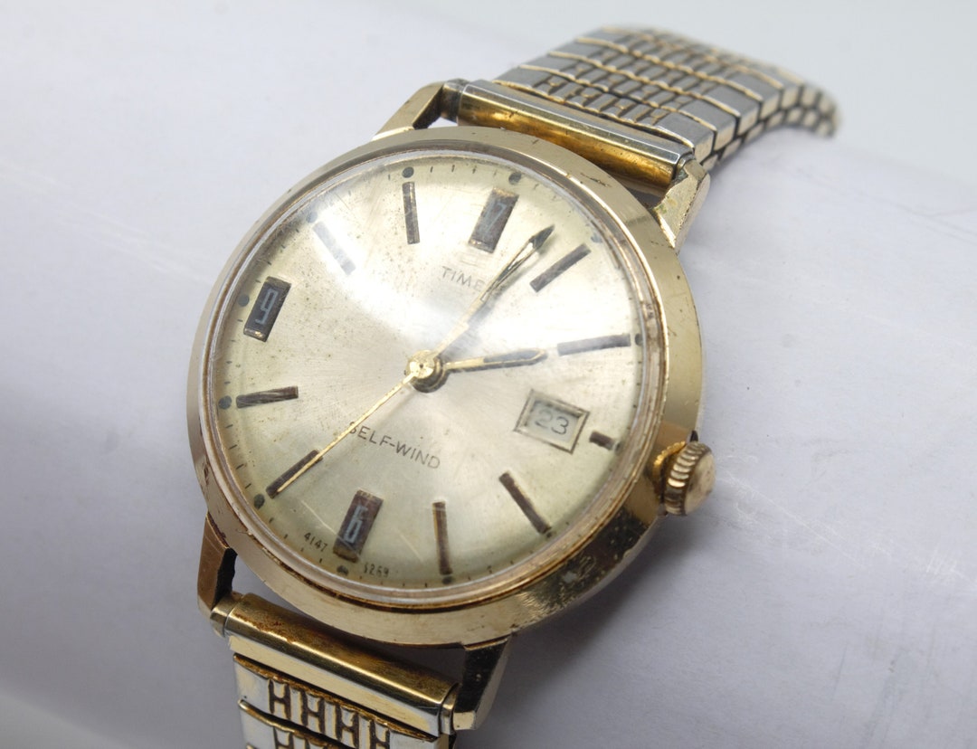 Vintage Timex Self Winding Watch Spring Wound Mechanical Etsy