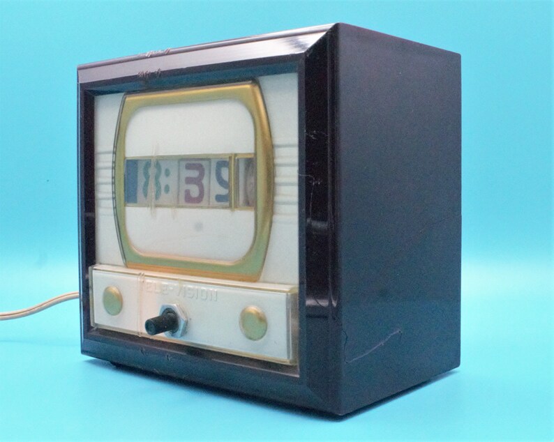 Vintage Flip Clock TV Light Midcentury Bakelite Lighted Dial Etsy