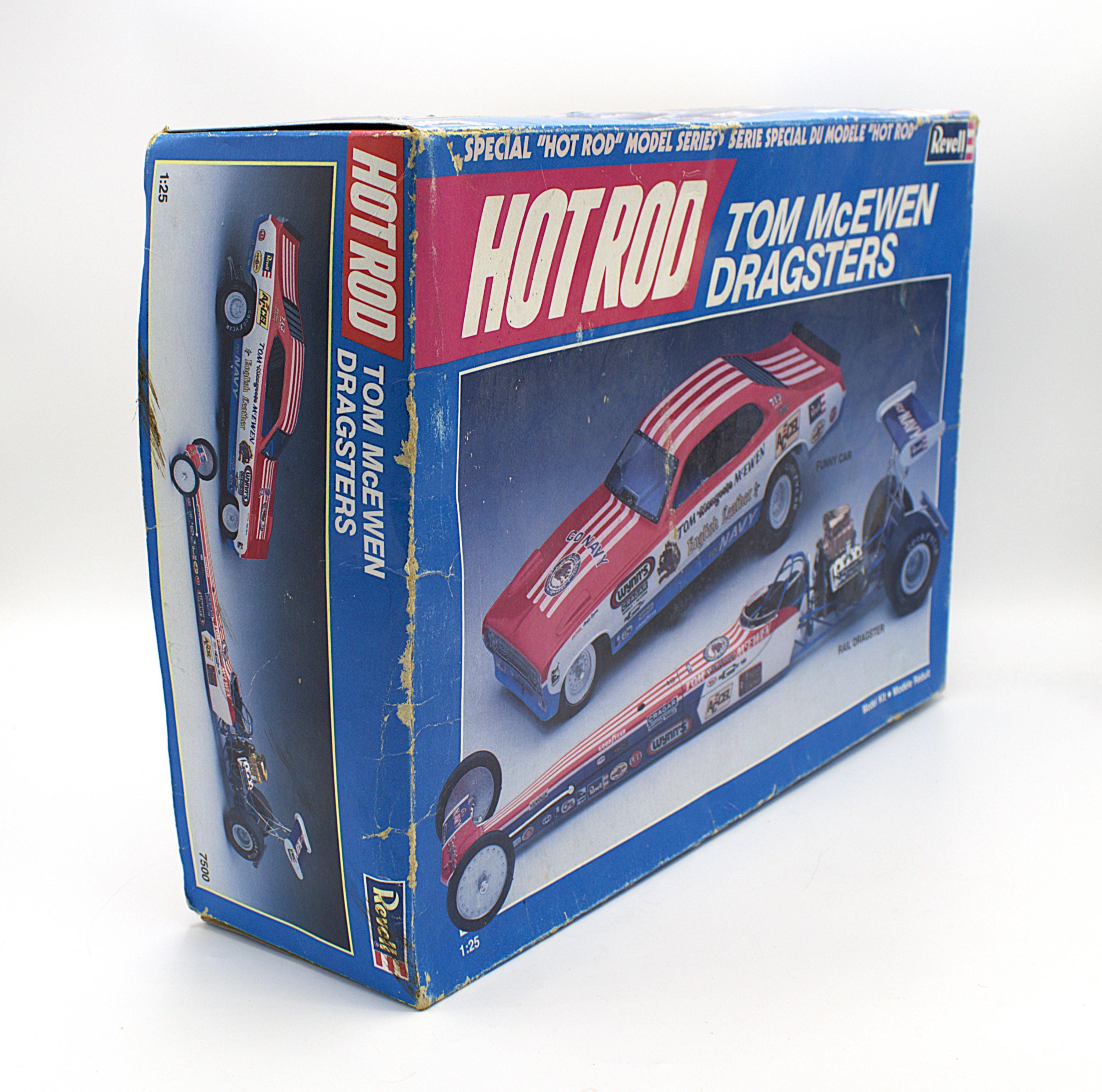 Vintage 1980s Revell Hot Rod Tom Mcewen Dragster Set Model Kit 1