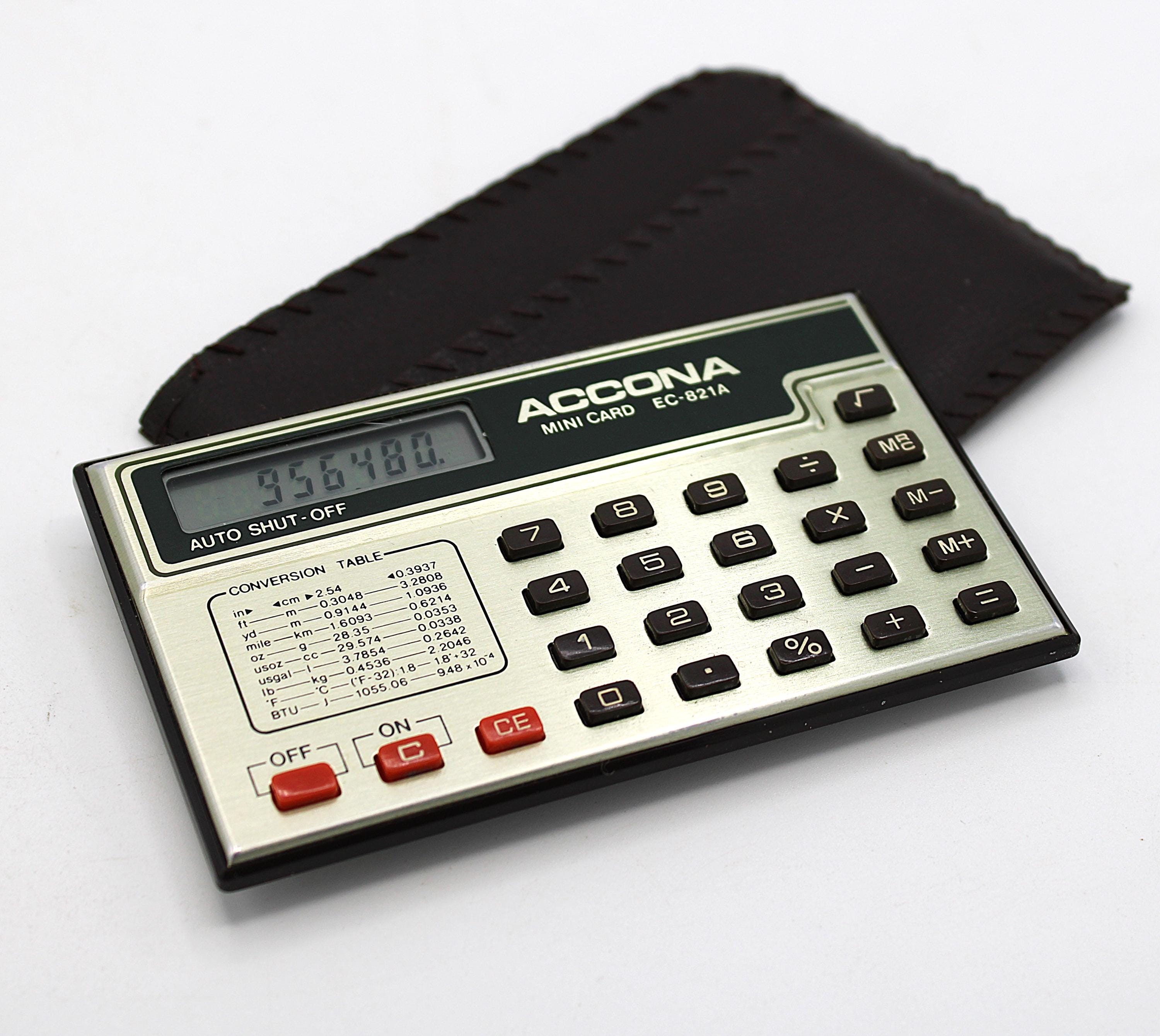 Vintage Mini Card Calculator LCD Quartz Digital Display