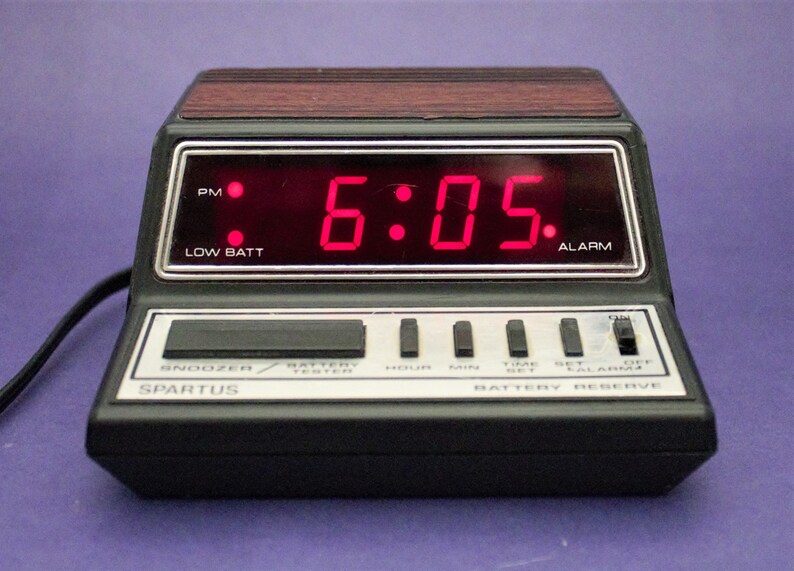 Vintage Digital Alarm Clock Electronic Red LED Time Display Etsy