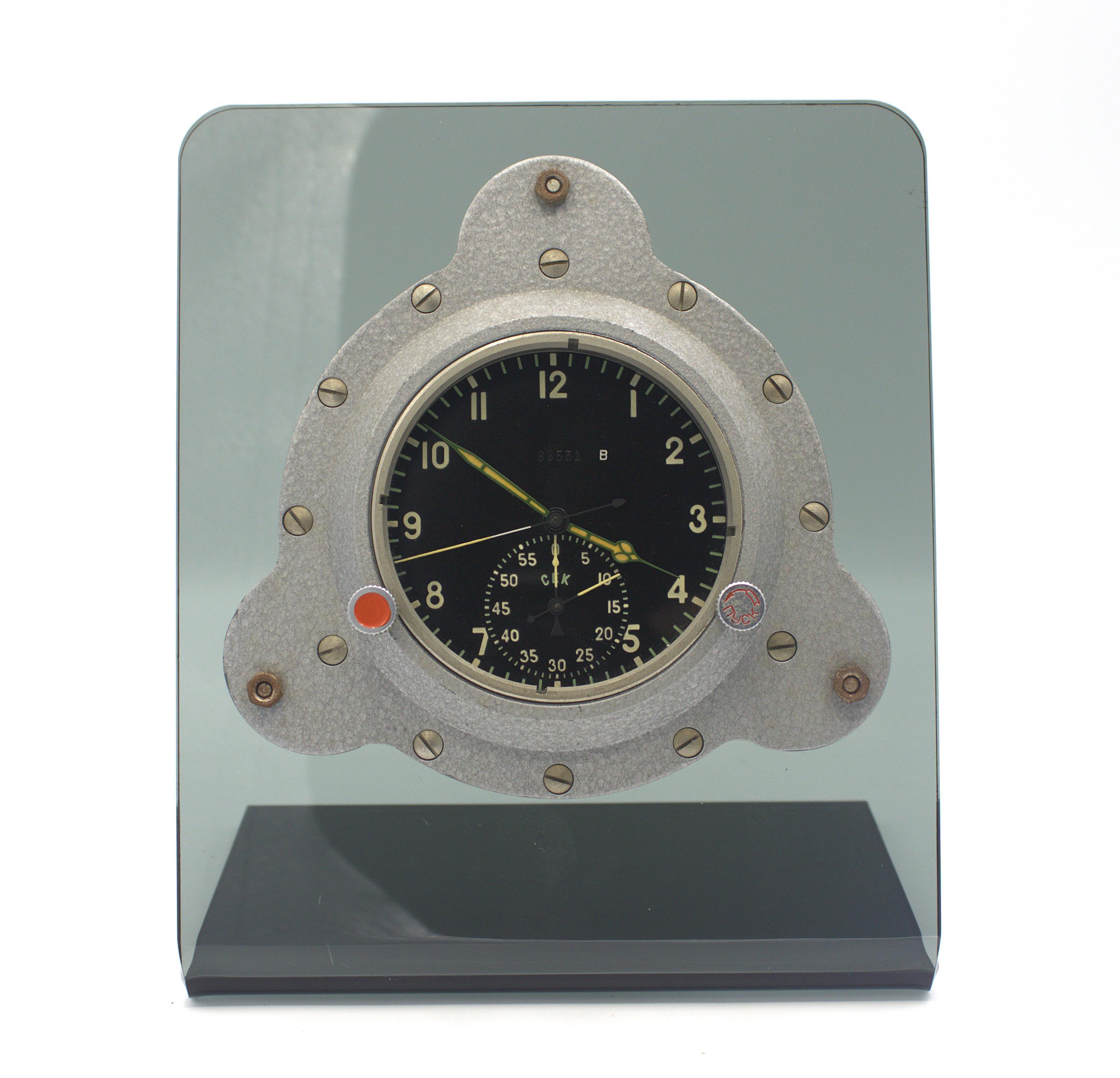 ◆Vintage MIG-29 clock ソ連USSR ミグ戦闘機クロック時計 Vintage MIG-29 Clock Authentic Soviet USSR Fighter Jet Cockpit