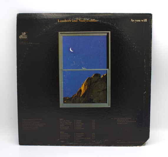 Lambert and Nutcombe At  レコード Vintage 1970s Vinyl Lambert and Nuttycombe 1973 Album as You Will