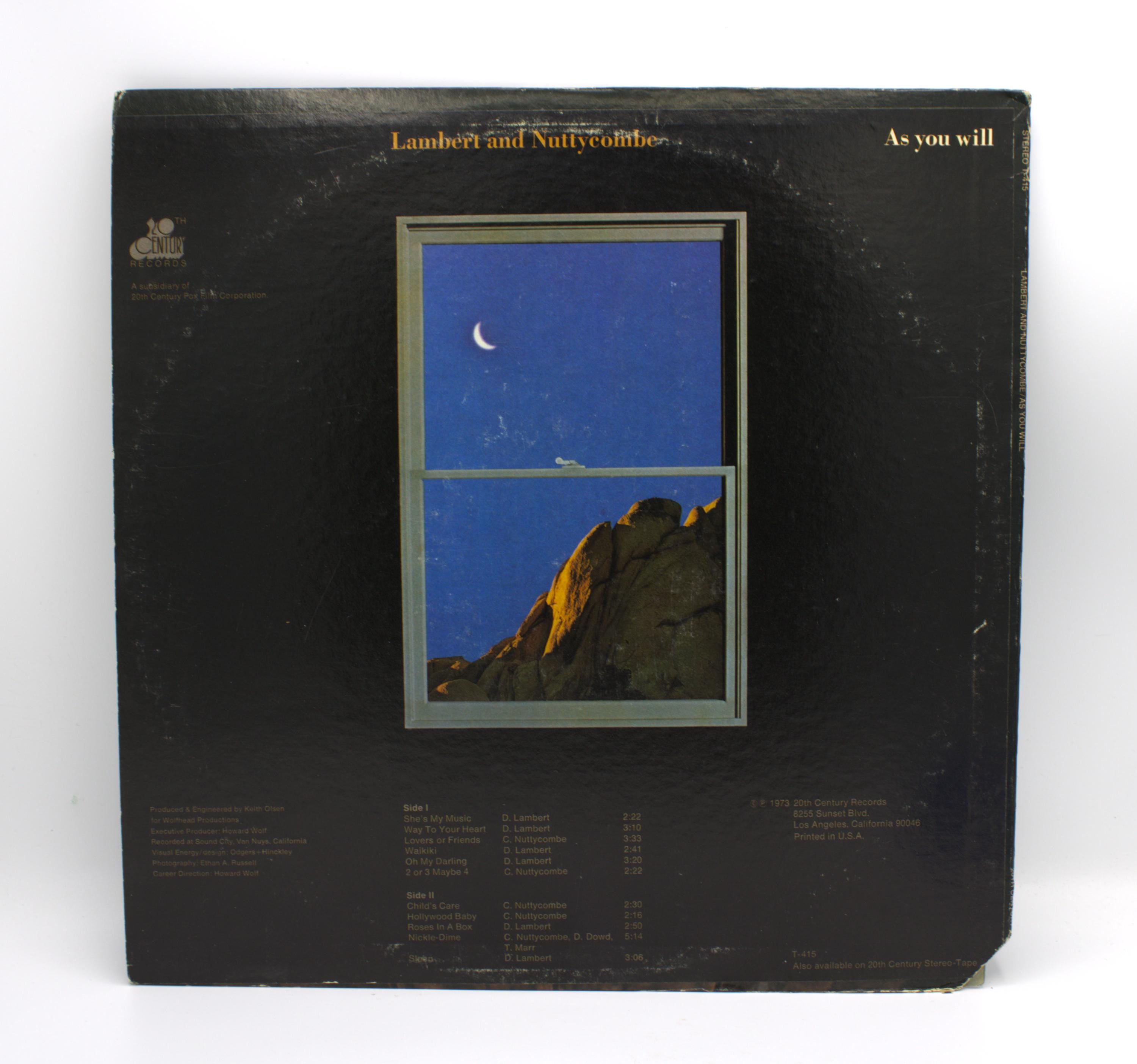 Lambert and Nutcombe At  レコード Vintage 1970s Vinyl Lambert and Nuttycombe 1973 Album as You Will