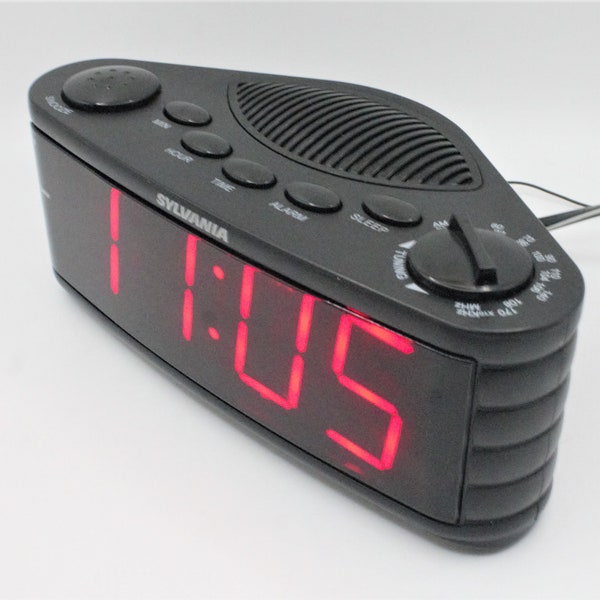 Red Led Radio Clock Etsy