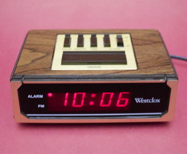 Vintage Digital Alarm Clock Electronic Red LED Time Display Etsy