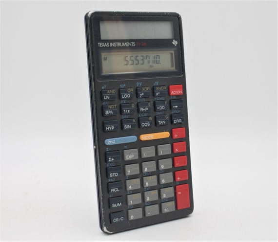 Vintage 1980s Calculator Texas Instruments TI-34 Scientific Solar Powered  1987 - Etsy
