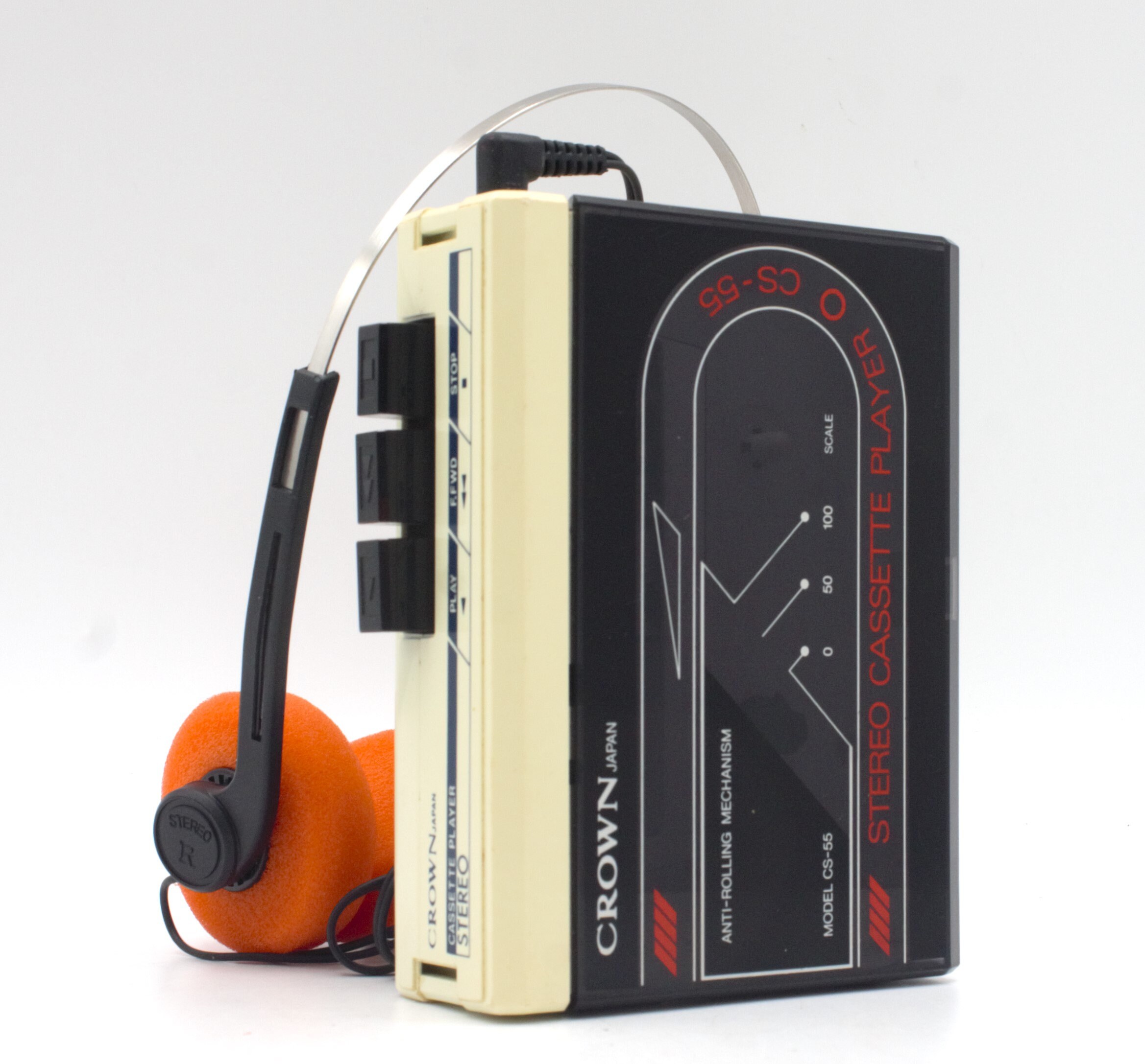 Vintage 1980s Personal Stereo Cassette Tape Player White Vintage 1980s Personal Stereo Cassette Tape Player White