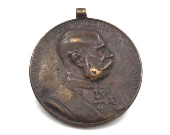 Antique 1898 Austrian War medal honor Austria Signvm Memoriae Franz Joseph historic military collectable memorabilia 1800s-1900s