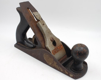 Vintage Stanley planer wood working hand plane steel with wood handles high quality carpentry shop tool USA