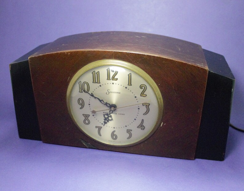 Vintage Westminster Chime Clock Electric Mid Century Art Deco Etsy