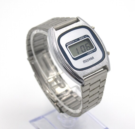 Vintage 1980s Digital Watch LCD Quartz Time Display Calendar  display picture 3