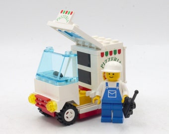 Vintage Lego Pizza Delivery Van Set Original 1990's With Pizzas