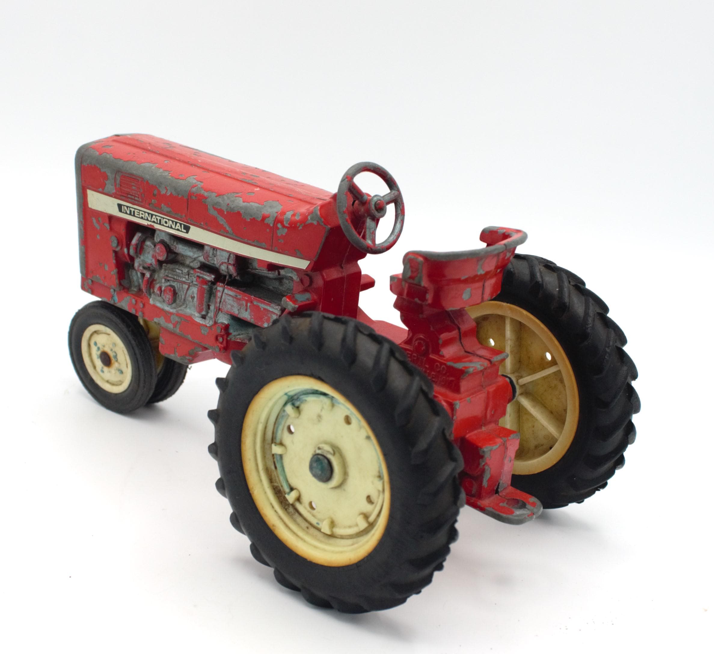 Vintage 1970's International Tractor Red Tipping Dump Trailer and