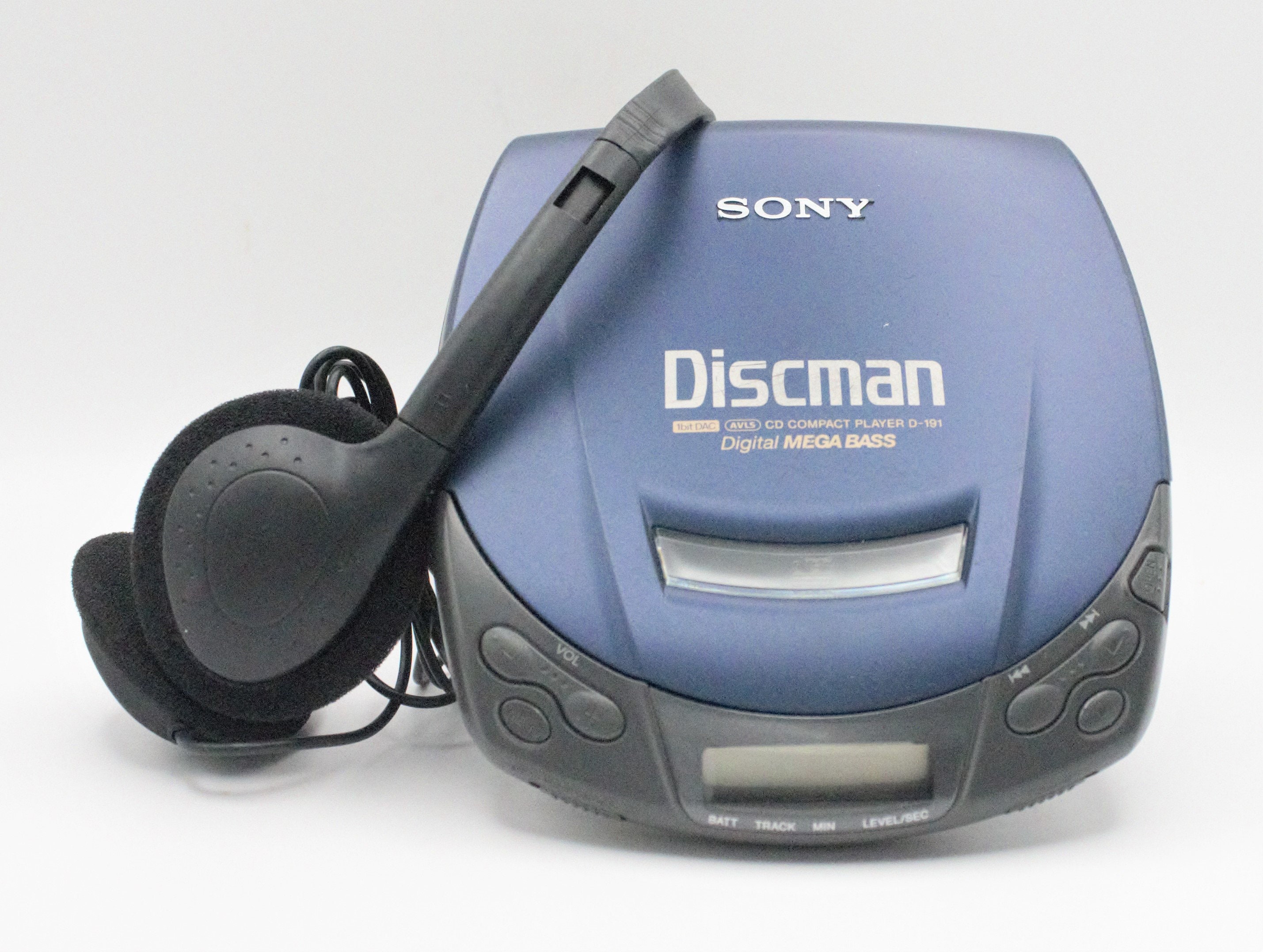 Vintage Sony Discman CD Player Portable Personal Stereo Blue 1-bit Digital  Mega Bass AVLS Sound With Headphones -  Ireland