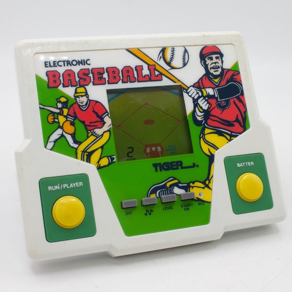 Vintage 1980s Electronic Baseball handheld game LCD digital sound sports video game Tiger Games 1988