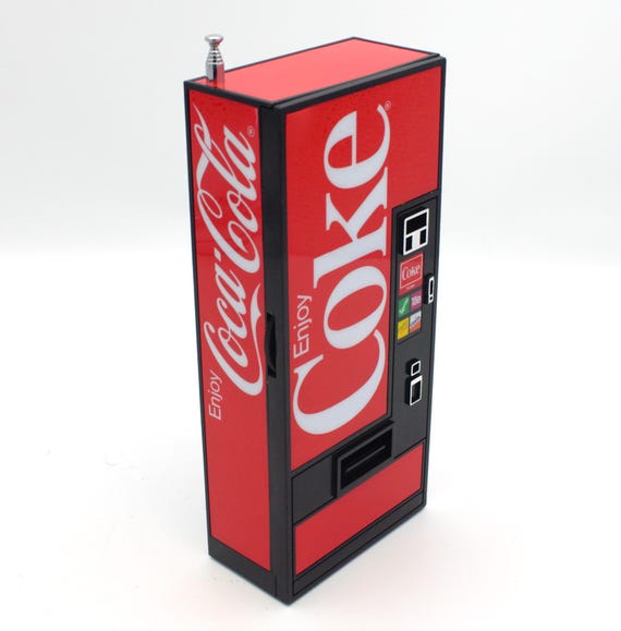 Vintage 1980's Coke Mini Vending Machine AM/FM Radio Receiver