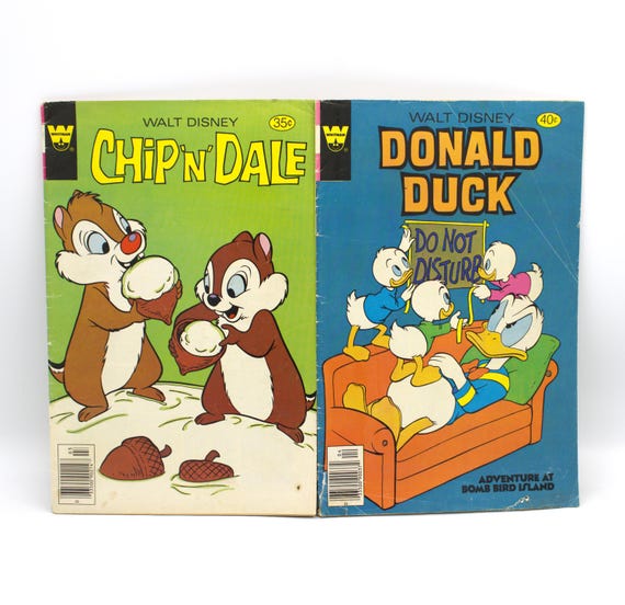 Vintage 1970s Comic Books Walt Disney Chip & Dale and Donald Duck