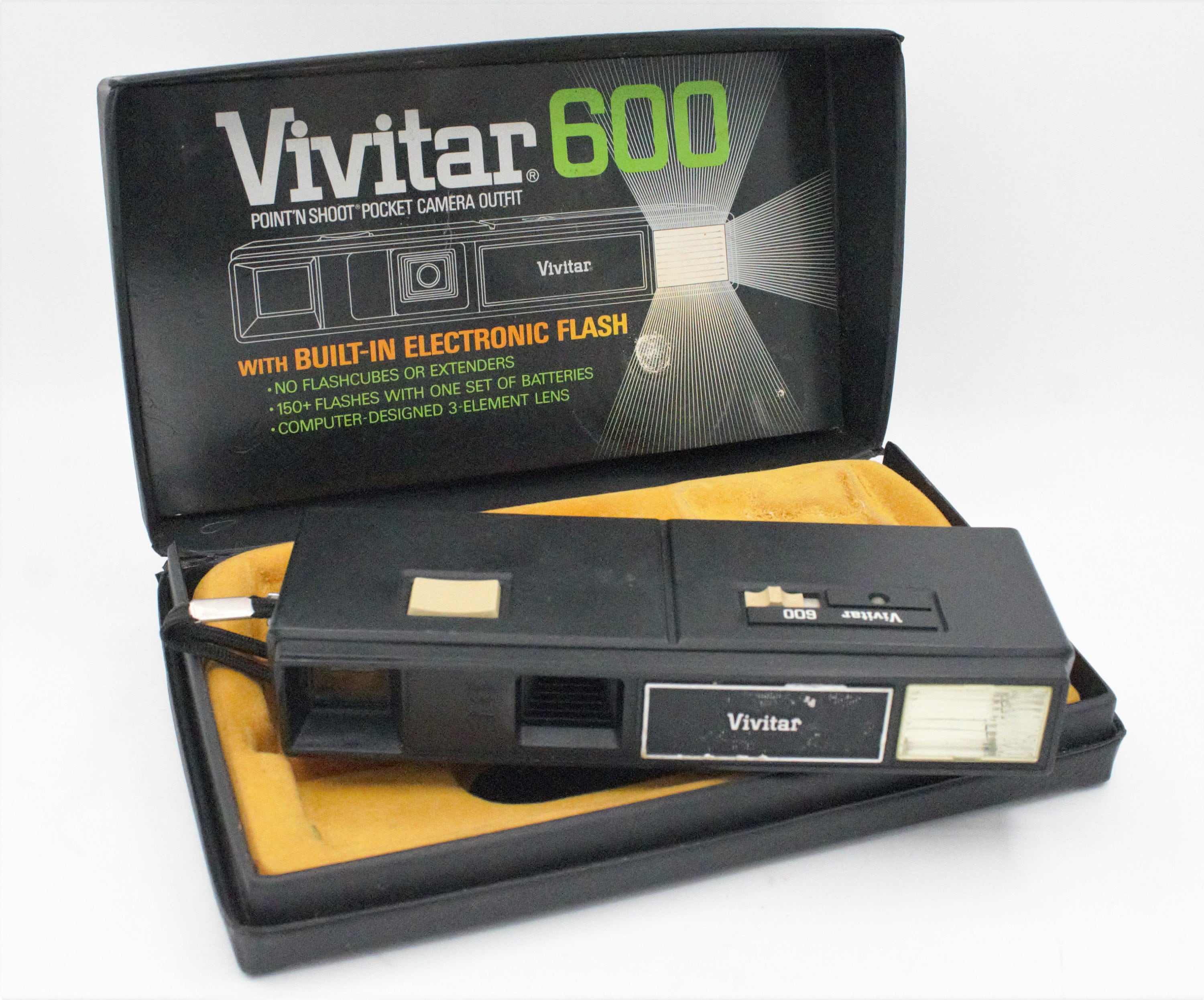 Vintage 1976 Vivitar 600 Pocket Camera Mini Point and Shoot Cam