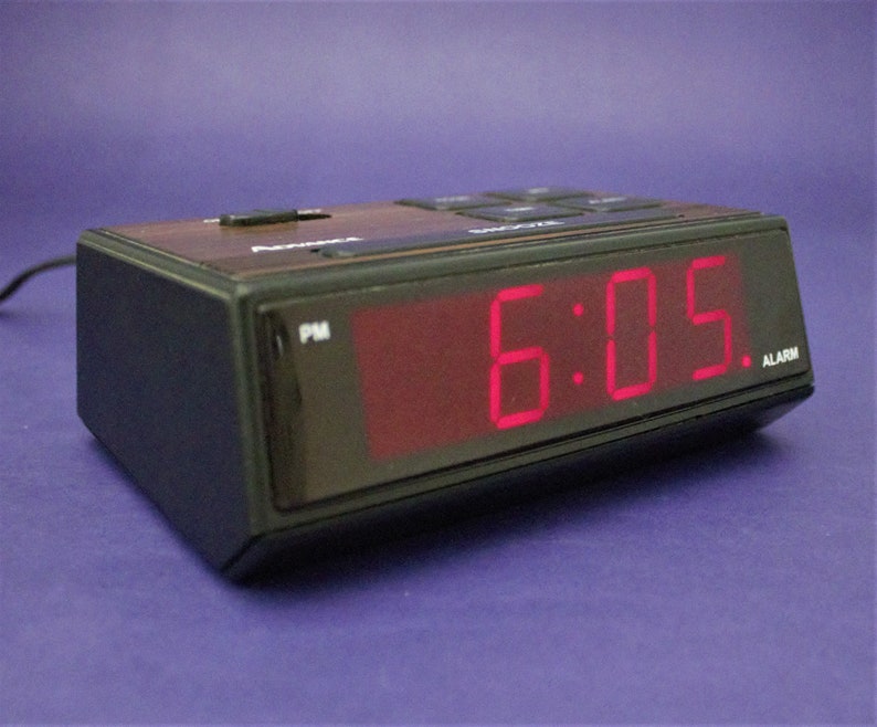 Vintage Digital Alarm Clock Red LED Light Time Display Etsy