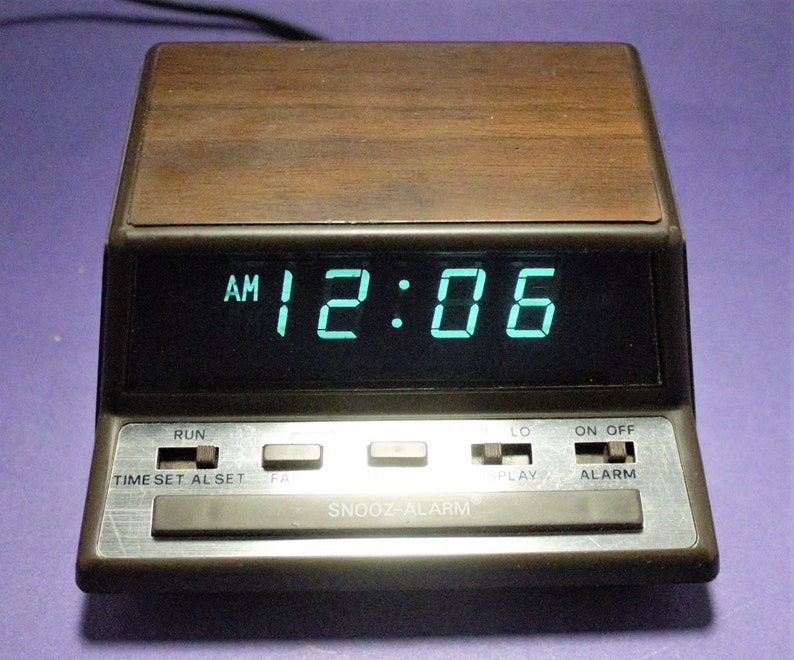 Vintage Digital Alarm Clock Bright Green LED Lighted Time Etsy
