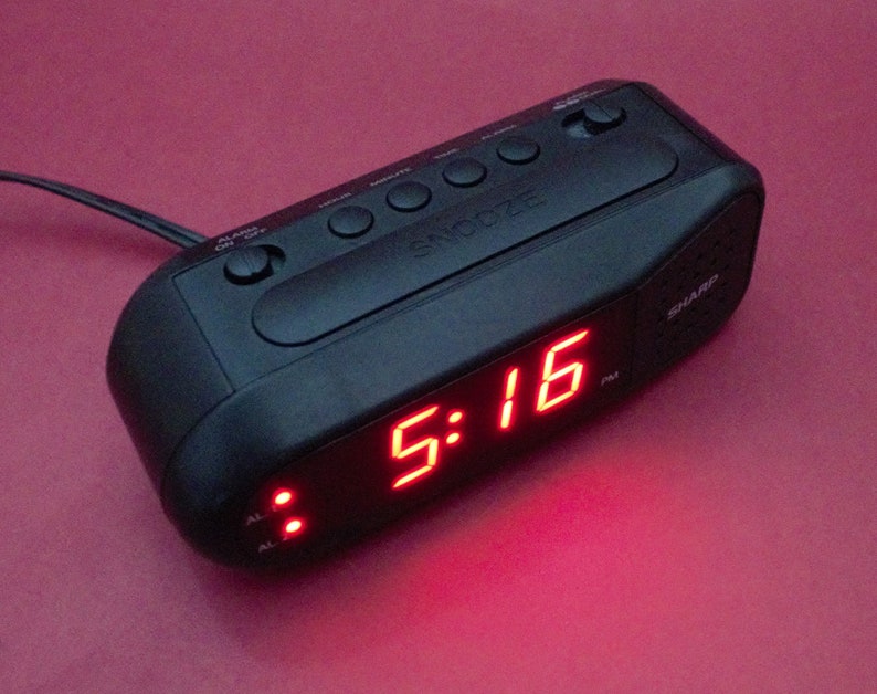 Vintage Digital Alarm Clock Red LED Lit Time Display Buzzer Etsy