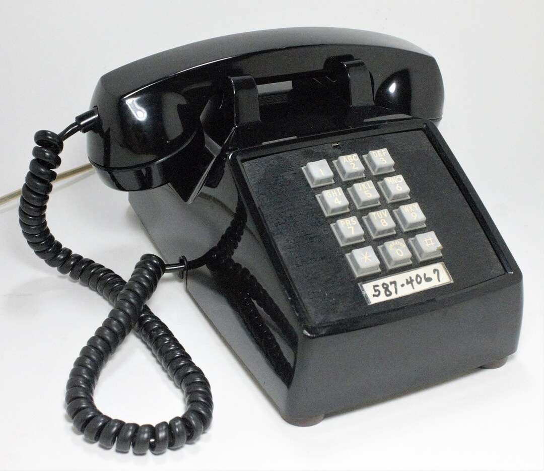 Vintage Phone Touchtone Button Telephone ITT Black Gloss Etsy