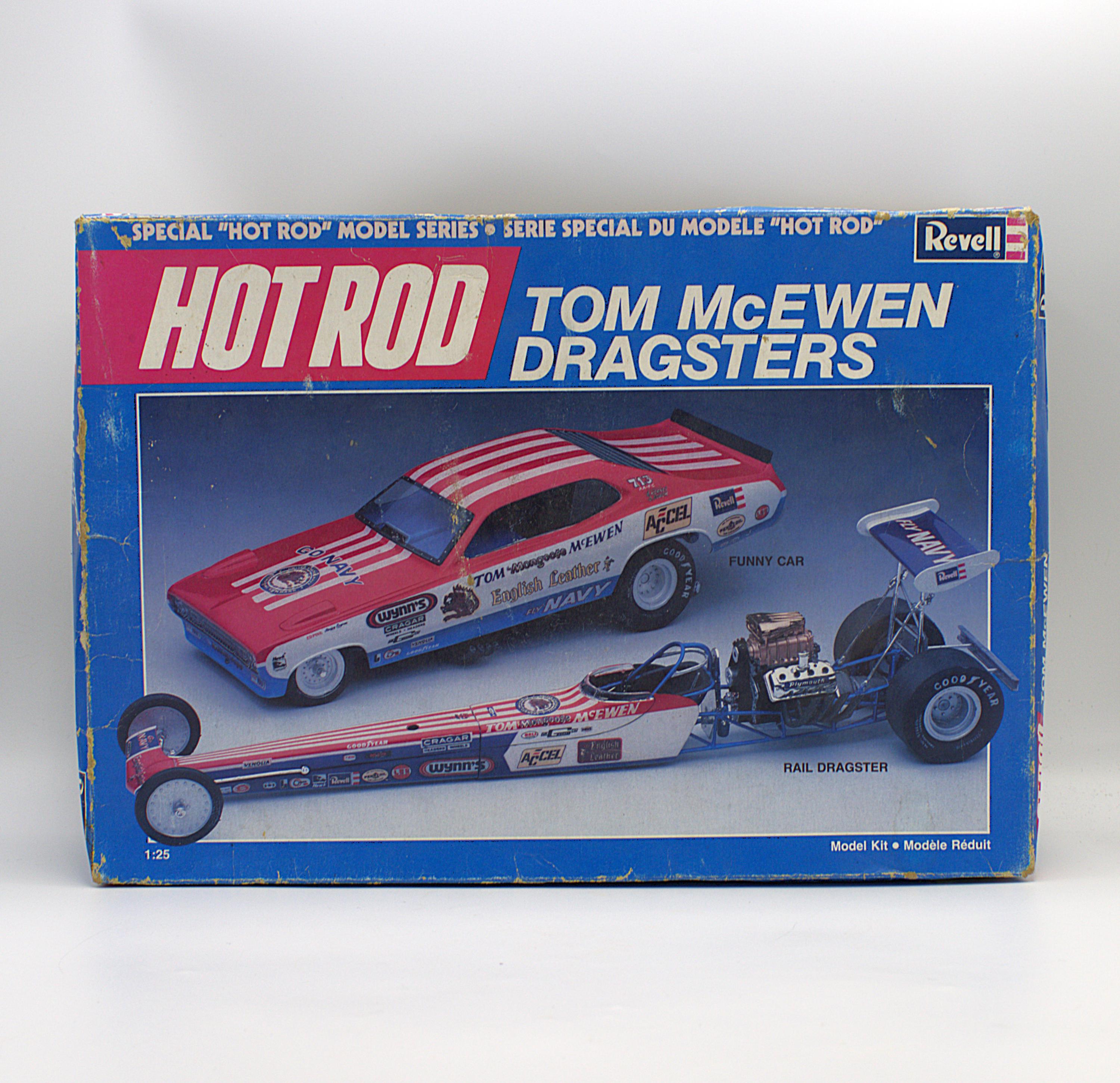 Vintage 1980s Revell Hot Rod Tom Mcewen Dragster Set Model Kit 1