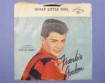 Vintage 50s vinyl Frankie Avalon 45 jukebox single 7" original recording Chancellor Records 1958