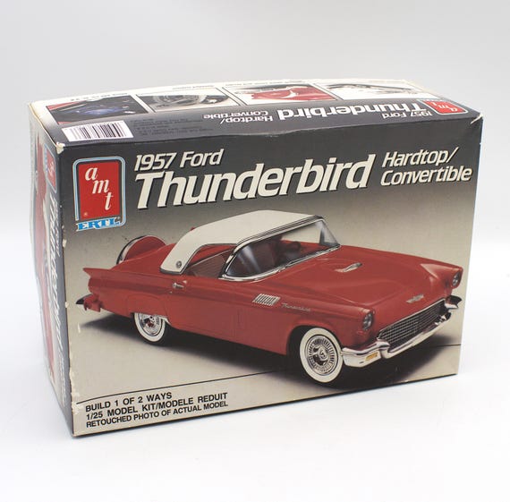 Vintage 1980s AMT '57 Ford Thunderbird Model Kit 1/25 Scale Stock